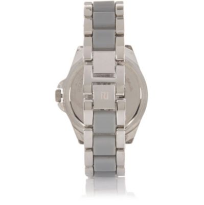 Silver tone chunky embellished watch